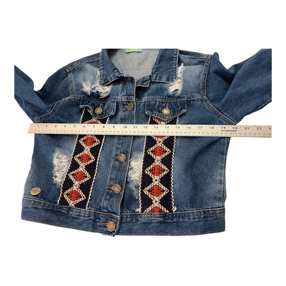 El Amario De Judith Embroidered Jean Jacket Medium - Picture 10 of 11